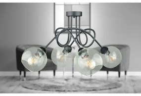 Lustră aplicată EVIE 4xE27/60W/230V antracit/transparent