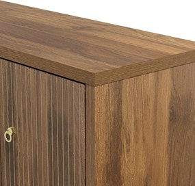 Bufet cu 4 uși, dulap de depozitare versatil pentru living, sufragerie, 147×40×80 cm, Culoare naturală