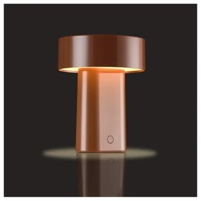 Veioză maro coniac LED din plastic (înălțime 18 cm) Oblong – Zone