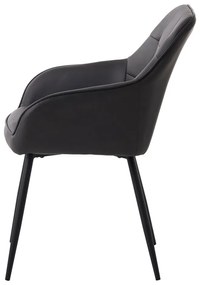 Set de scaune de sufragerie gri închis cu cotiere 2 buc. tapițat Nolan Square – Unique Furniture