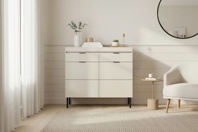 Comodă cu două uși Sentia 105 cm cu două sertare - cașmir / negru