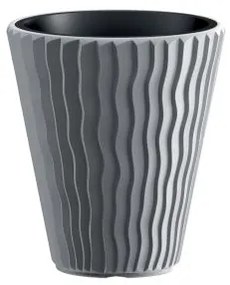 Ghiveci decorativ de flori, rotund, gri, 18/37 L, 39x43.6 cm, Sandy