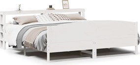 vidaXL Cadru de pat fără saltea, alb, 200x200 cm, lemn masiv pin