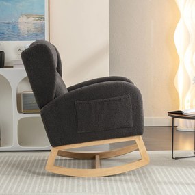 Scaun balansoar modern cu husă din material Teddy, Gri închis | Aosom Romania