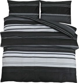 vidaXL Set cu husă de pilotă, negru și alb, 225x220 cm, bumbac