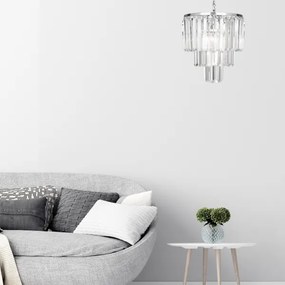 Lustră de cristal pe cablu AMEDEO 4xE14/40W/230V Zuma Line 17106/3+1-CHR