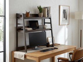 Raft de birou VERTEX 90x95 cm, negru / decor nuc