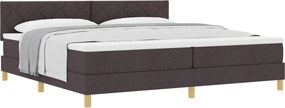 vidaXL Pat cu arcuri cu saltea Maro închis 200 x 200 cm țesătură