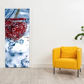 Fototapet pentru ușă - Zmeura în apă (95x205cm)