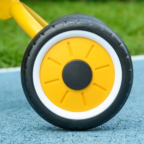 AIYAPLAY Tricicletă pentru Copii 2-5 Ani cu Scaun Reglabil și Coș Galben | Aosom Romania