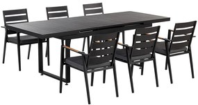 Set mobilier de grădină Valerian/Tavia (Negru + gri) . 1076305