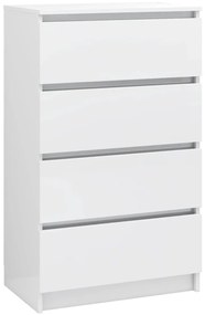 Servanta, alb extralucios, 60x35x98,5 cm, lemn compozit