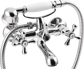 Baterie cada - dus Invena Roma crom lucios cu set de dus