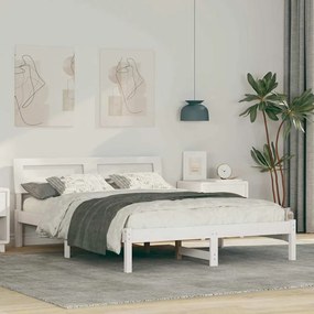 vidaXL Cadru de pat Alb 140 x 190 cm Lemn de brad solid