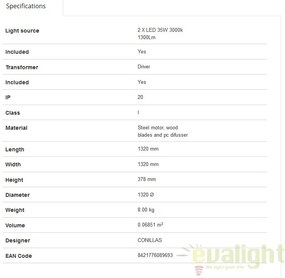 Lustra cu ventilator si telecomanda LED DISC 33397