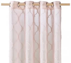 Perdea scandinavă roz cu inele 140 x 250 cm