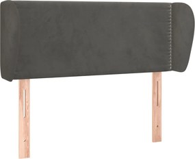 vidaXL Tăblie de pat cu aripioare gri închis 93x23x78/88 cm catifea