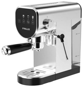 Espressor Finlux FEM-1855, 1360W, 20 bar, Touch screen, Incalzire ceasca, Inox/Negru