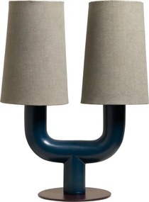 Lampa de masa, cu abajur din bumbac, Twins