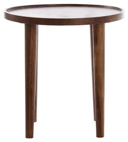 Măsuță auxiliară rotundă din lemn masiv de acacia ø 45 cm Qiano – Light &amp; Living