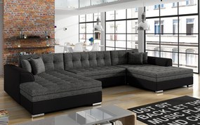 Colțar lemn masiv extensibil Vento Personalizabil, 359 × 165 × 87 cm - Soft 17 - piele alba