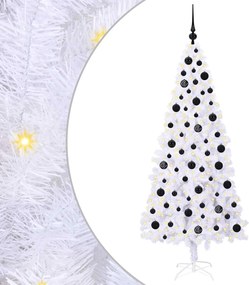 vidaXL Brad de Crăciun artificial cu 300 LED Alb 180 cm PVC și Oțel