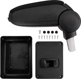 vidaXL Cotieră auto, negru, 17x40x(31-49) cm ABS