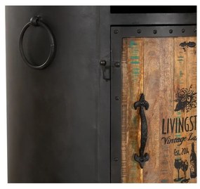 Dulap vinotecă negru din metal număr sticle 9, 60x155 cm Luni – Interia Home &amp; Living