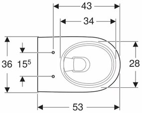 Vas wc suspendat Geberit Selnova Rimfree fara capac alb cu forma partial inchisa