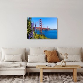 Tablou pe sticlă - Podul Golden Gate, San Francisco (70x50 cm)