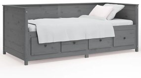 820918 vidaXL Pat de zi, gri, 75x190 cm, lemn masiv de pin