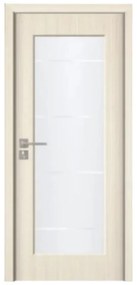 Usa Interior din MDF Novo Doors ND110-1, Cadru din Lemn Masiv, Geam Sablat, KIT COMPLET, Toc , Manere si balamale incluse (Culoare: Alb, Dimensiune: