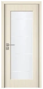 Usa Interior din MDF Novo Doors ND110-1, Cadru din Lemn Masiv, Geam Sablat, KIT COMPLET, Toc , Manere si balamale incluse (Culoare: Gri, Dimensiune: