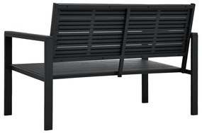 Banca de gradina, negru, 120 cm, aspect de lemn, HDPE 1, Negru, 2