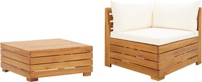 vidaXL Set mobilier grădină cu perne, 2 piese, lemn masiv de acacia