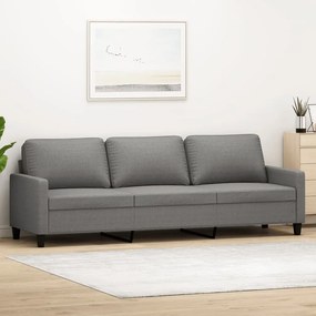 Canapea cu 3 locuri, gri inchis, 210 cm, material textil