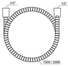 Furtun de duș Ravak X07P341, 200 cm, crom lucios