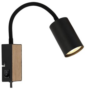 Globo 57911WBW - Lampă flexibilă ROBBY 1xGU10/35W/230V negru/maro