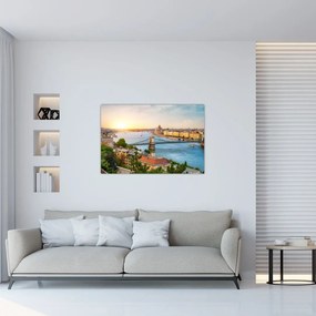 Tablou cu orașul Budapesta și râu (90x60 cm)