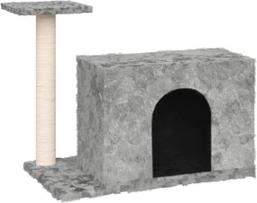 vidaXL Ansamblu pisici, stâlpi din funie sisal, gri deschis, 51 cm