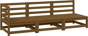 vidaXL Set mobilier de grădină, 3 piese, maro miere, lemn masiv de pin