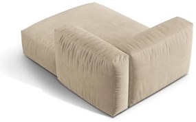 Modul pentru canapea modulară bej cu tapițerie din catifea (cu colț pe partea dreaptă) Martina – Micadoni