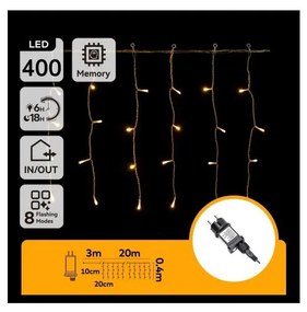 Aigostar - Ghirlandă LED de exterior pentru Crăciun 400xLED/6W/230V/8 funcții 20x0,4m IP44 alb cald