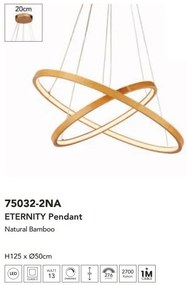Lustra moderna cu 2 inele LED din bambus X Eternity