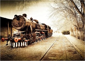 Tablou pe sticlă - Locomotiva istorică (70x50 cm)