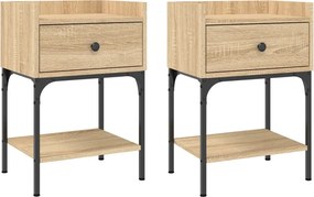 vidaXL Noptiere, 2 buc., stejar sonoma, 40,5x31x60 cm, lemn compozit