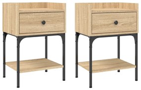 825896 vidaXL Noptiere, 2 buc., stejar sonoma, 40,5x31x60 cm, lemn compozit