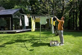 Uscator de rufe pentru exterior Brabantia TopSpinner 90300263, 50 m, Suport metalic, Husa, Rezistent la coroziune, Inox