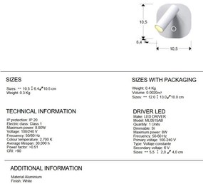 Aplica LED design modern Biblos alb