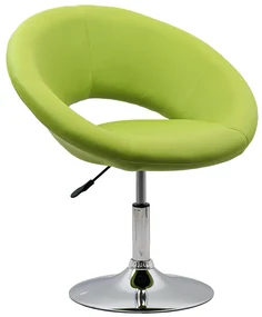 Scaun lounge verde REL 218 din piele ecologică cu cadru cromat reglabil